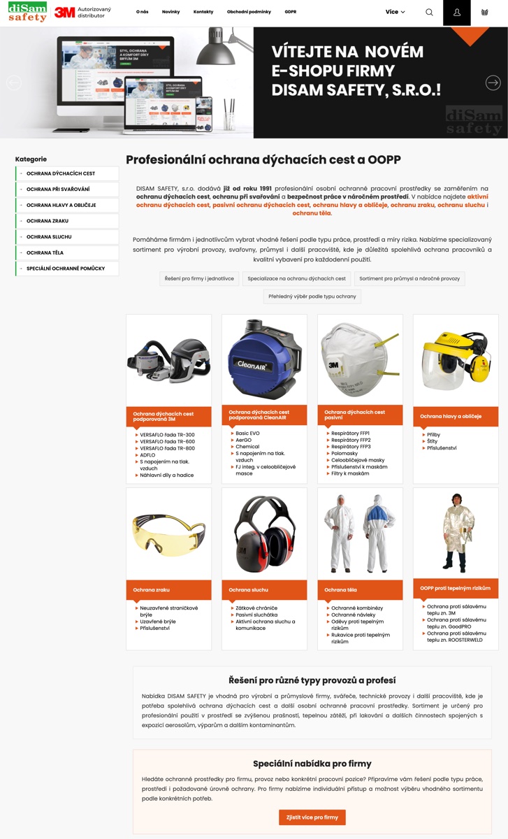 DisamSafety.cz – OOPP Shoptet eshop