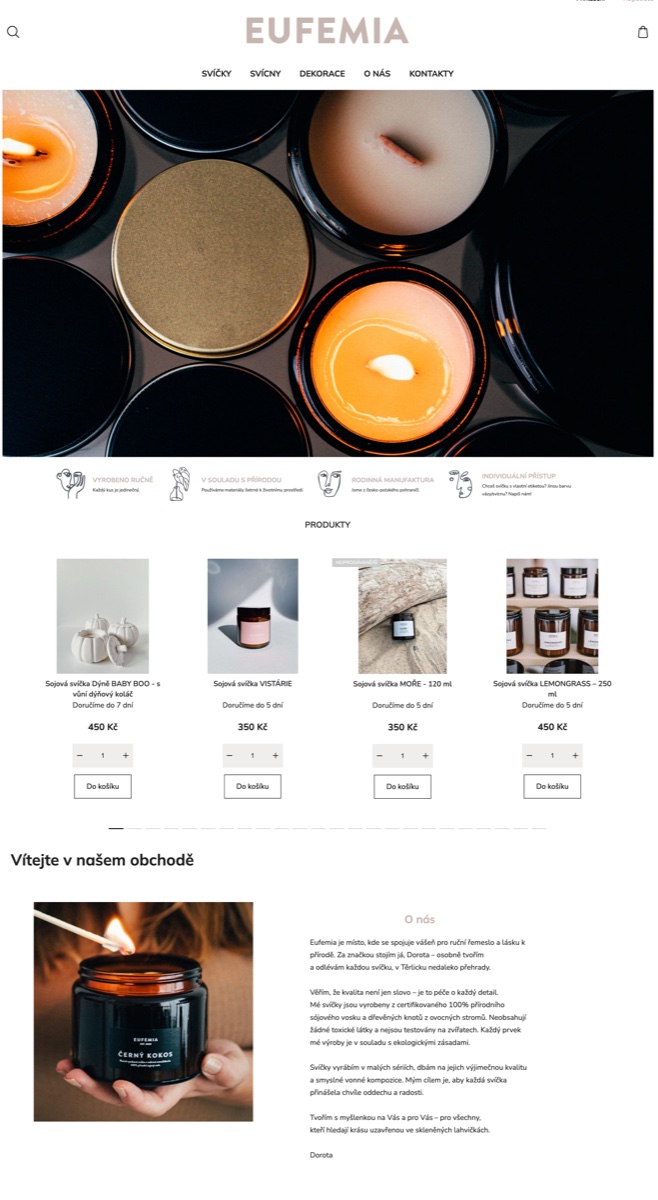 Eufemia.store – svíčky a dekorace Shoptet