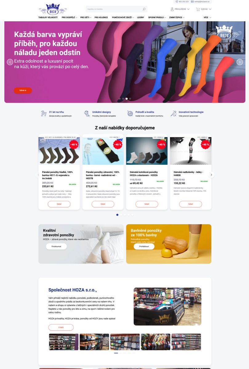 hozasro.cz – Shoptet eshop ponožky